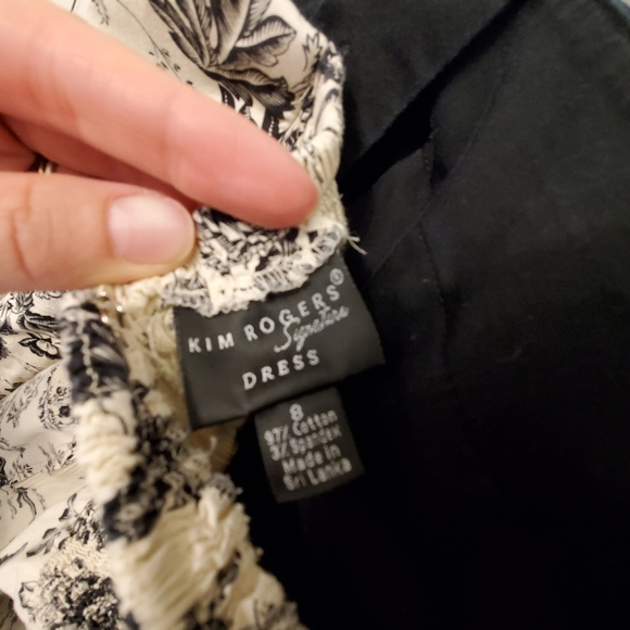 Kim Rogers Signature Dress Damask Black Whi Size 8 - Picture 7 of 9